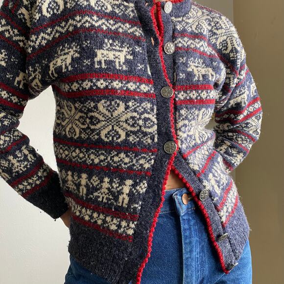 vintage wool cardigan - Picture 4 of 5